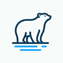 Cute Polar Bear Vector Illustration in Minimal Style

