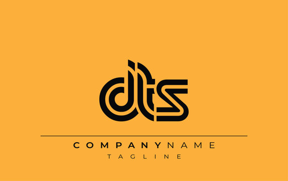 DTS Creative Unique Modern Letter Logo Design. Stylized logo featuring a unique letter design, presenting abstract minimalist aesthetics and modern appeal.