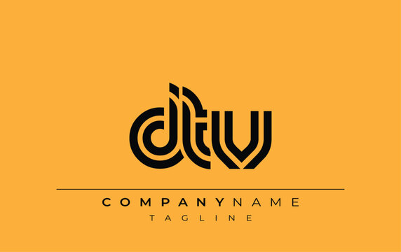DTV Creative Unique Modern Letter Logo Design. Stylized logo featuring a unique letter design, presenting abstract minimalist aesthetics and modern appeal.