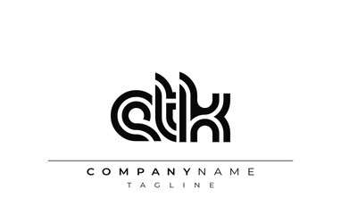 ETK Creative Unique Modern Letter Logo Design. Stylized logo featuring a unique letter design, presenting abstract minimalist aesthetics and modern appeal.