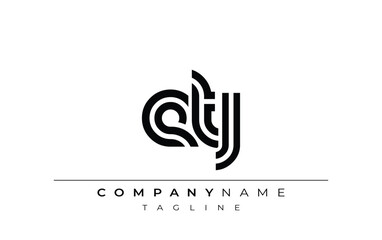 ETJ Creative Unique Modern Letter Logo Design. Stylized logo featuring a unique letter design, presenting abstract minimalist aesthetics and modern appeal.