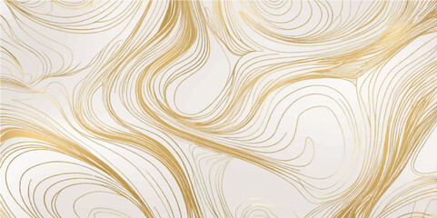 Golden swirl and circle seamless patterns create a vintage artistic design wallpaper background