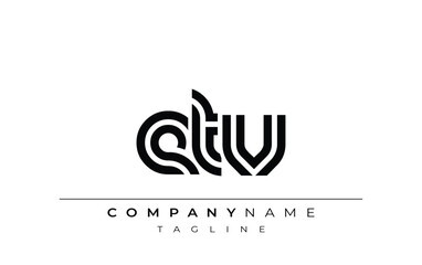 ETV Creative Unique Modern Letter Logo Design. Stylized logo featuring a unique letter design, presenting abstract minimalist aesthetics and modern appeal.