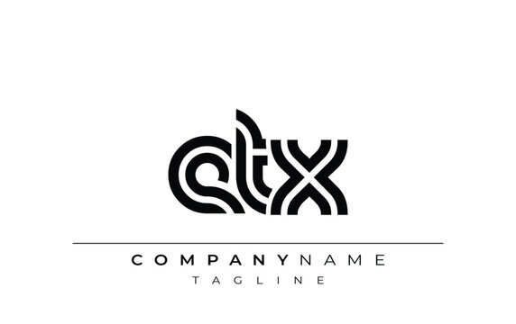 ETX Creative Unique Modern Letter Logo Design. Stylized logo featuring a unique letter design, presenting abstract minimalist aesthetics and modern appeal.