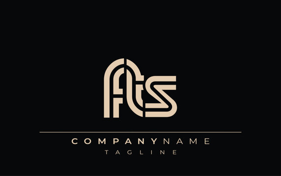 FTS Creative Unique Modern Letter Logo Design. Stylized logo featuring a unique letter design, presenting abstract minimalist aesthetics and modern appeal.