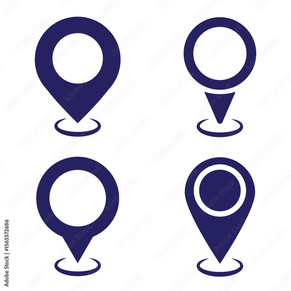 Poster set of location pin icons. location pin place marker. location icon. map marker pointer icon set. mo