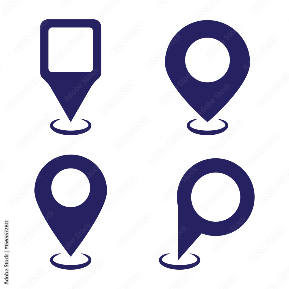 Poster set of location pin icons. location pin place marker. location icon. map marker pointer icon set. mo