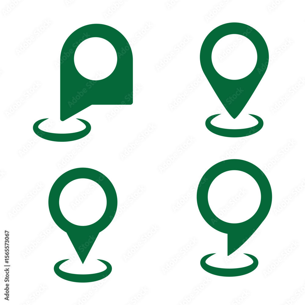 Poster location icon set, map pin place marker. location pointer icon symbol in flat style. location pin ic