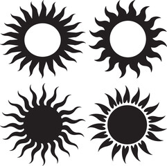 Sun silhouette vector illustration