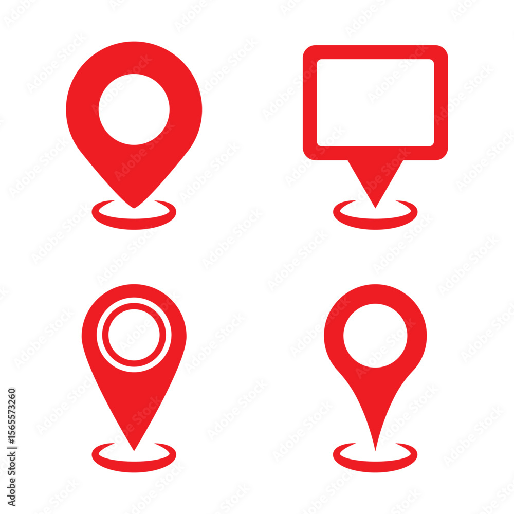 Poster location map pin icons set. modern map marker collection. pinpoint. location pin icon. map pin place