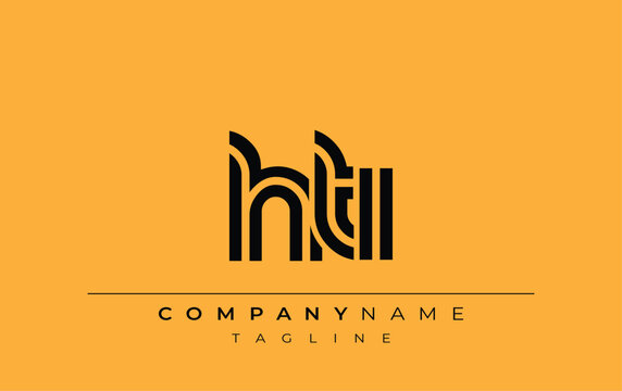 HTI Creative Unique Modern Letter Logo Design. Stylized logo featuring a unique letter design, presenting abstract minimalist aesthetics and modern appeal.
