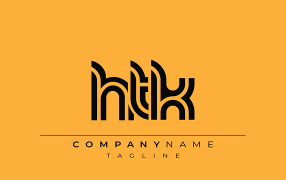 HTK Creative Unique Modern Letter Logo Design. Stylized logo featuring a unique letter design, presenting abstract minimalist aesthetics and modern appeal.
