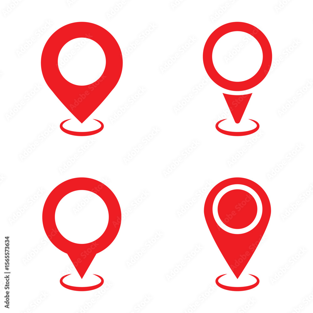 Poster location icon symbol , map pin place marker. location pointer icon symbol in flat style. red locatio