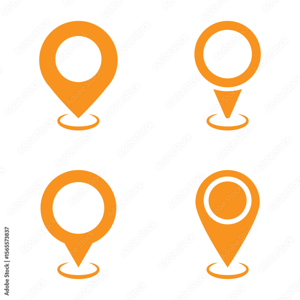Poster location icon symbol , map pin place marker. location pointer icon symbol in flat style. red locatio