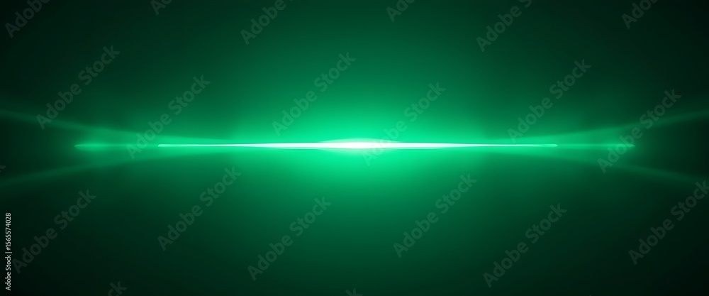 Poster abstract green light beam. gradient background creates depth. energy radiating concept. futuristic v