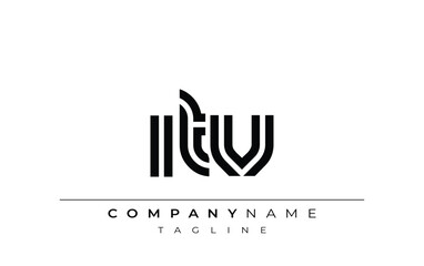 ITV Creative Unique Modern Letter Logo Design. Stylized logo featuring a unique letter design, presenting abstract minimalist aesthetics and modern appeal.