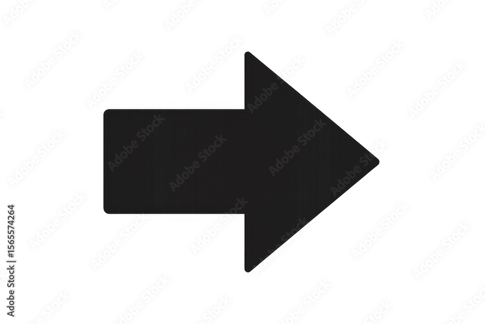 Poster simple black arrow pointing to the right on a transparent background, ideal for indicating direction