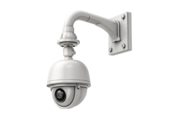 PNG Wall-mounted security camera with adjustable arm for enhanced surveillance