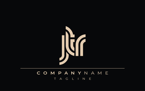 JTR Creative Unique Modern Letter Logo Design. Stylized logo featuring a unique letter design, presenting abstract minimalist aesthetics and modern appeal.