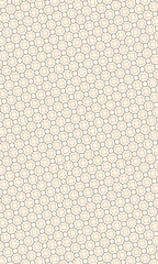 Delicate geometric pattern with circles and octagons in a seamless repeating design against a light beige background.