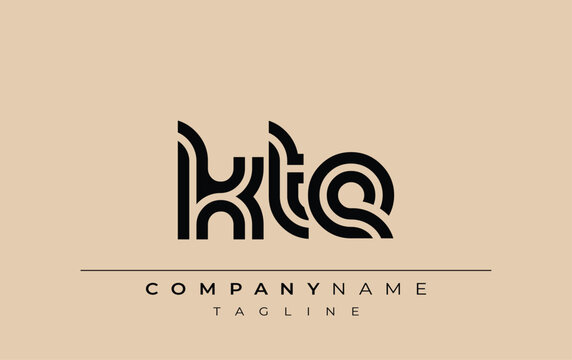KTE Creative Unique Modern Letter Logo Design. Stylized logo featuring a unique letter design, presenting abstract minimalist aesthetics and modern appeal.