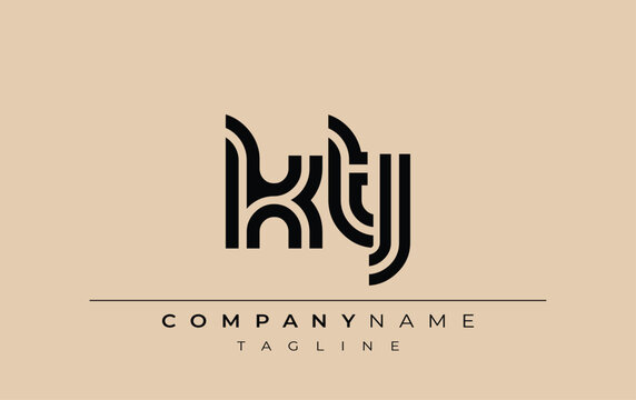 KTJ Creative Unique Modern Letter Logo Design. Stylized logo featuring a unique letter design, presenting abstract minimalist aesthetics and modern appeal.