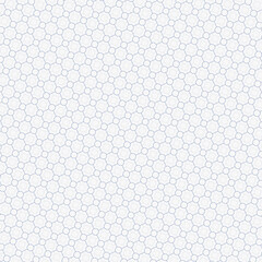 Hexagonal arrangement displays a seamless pattern featuring connecting circles on a clean, white background for creative designs.