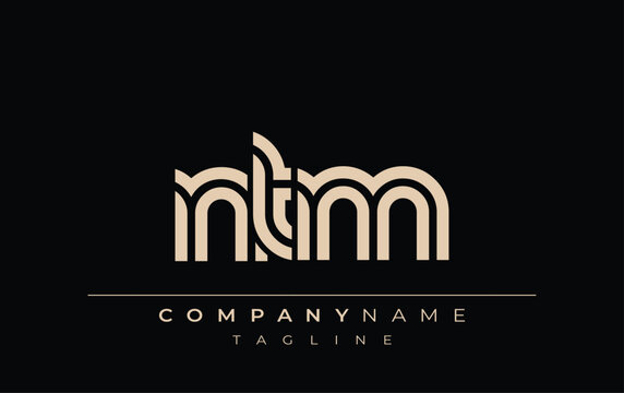 NTM Creative Unique Modern Letter Logo Design. Stylized logo featuring a unique letter design, presenting abstract minimalist aesthetics and modern appeal.