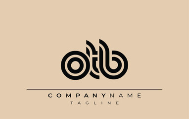 OTB Creative Unique Modern Letter Logo Design. Stylized logo featuring a unique letter design, presenting abstract minimalist aesthetics and modern appeal.