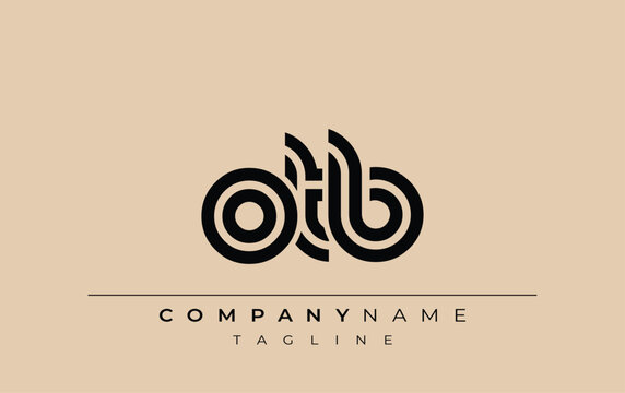 OTB Creative Unique Modern Letter Logo Design. Stylized logo featuring a unique letter design, presenting abstract minimalist aesthetics and modern appeal.