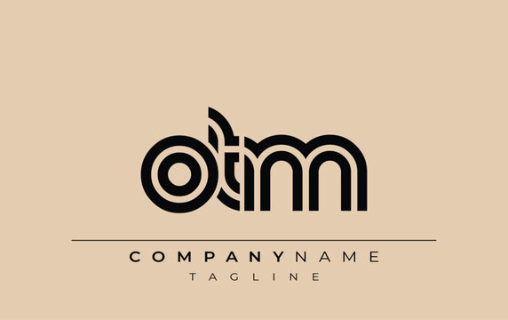 OTM Creative Unique Modern Letter Logo Design. Stylized logo featuring a unique letter design, presenting abstract minimalist aesthetics and modern appeal.