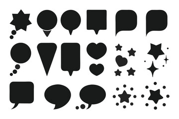 Elegant Black Vector Icon Set with Silhouette Shapes for Dynamic Design Projects