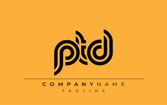 PTD Creative Unique Modern Letter Logo Design. Stylized logo featuring a unique letter design, presenting abstract minimalist aesthetics and modern appeal.