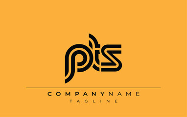 PTS Creative Unique Modern Letter Logo Design. Stylized logo featuring a unique letter design, presenting abstract minimalist aesthetics and modern appeal.