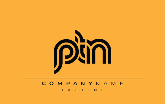 PTN Creative Unique Modern Letter Logo Design. Stylized logo featuring a unique letter design, presenting abstract minimalist aesthetics and modern appeal.