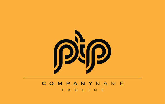 PTP Creative Unique Modern Letter Logo Design. Stylized logo featuring a unique letter design, presenting abstract minimalist aesthetics and modern appeal.