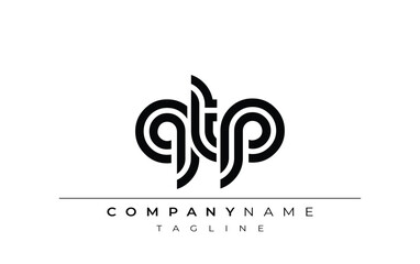 QTP Creative Unique Modern Letter Logo Design. Stylized logo featuring a unique letter design, presenting abstract minimalist aesthetics and modern appeal.