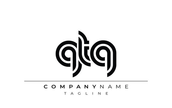 QTQ Creative Unique Modern Letter Logo Design. Stylized logo featuring a unique letter design, presenting abstract minimalist aesthetics and modern appeal.