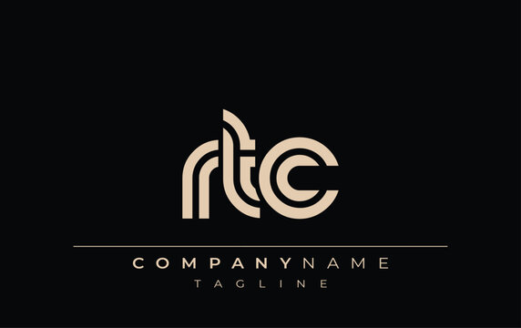 RTC Creative Unique Modern Letter Logo Design. Stylized logo featuring a unique letter design, presenting abstract minimalist aesthetics and modern appeal.