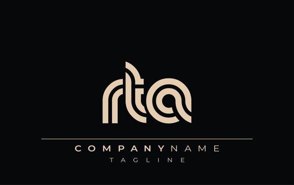 RTA Creative Unique Modern Letter Logo Design. Stylized logo featuring a unique letter design, presenting abstract minimalist aesthetics and modern appeal.