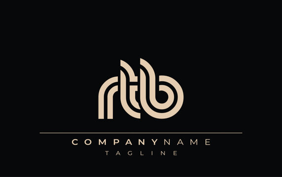 RTB Creative Unique Modern Letter Logo Design. Stylized logo featuring a unique letter design, presenting abstract minimalist aesthetics and modern appeal.
