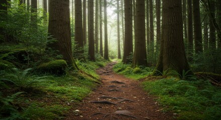 Fototapeta premium Forest path through trees