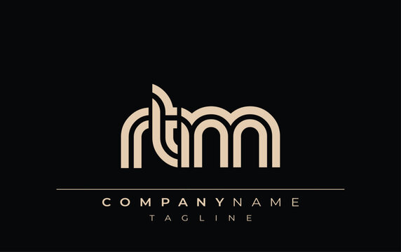 RTM Creative Unique Modern Letter Logo Design. Stylized logo featuring a unique letter design, presenting abstract minimalist aesthetics and modern appeal.