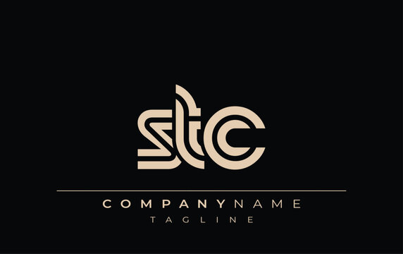 STC Creative Unique Modern Letter Logo Design. Stylized logo featuring a unique letter design, presenting abstract minimalist aesthetics and modern appeal.