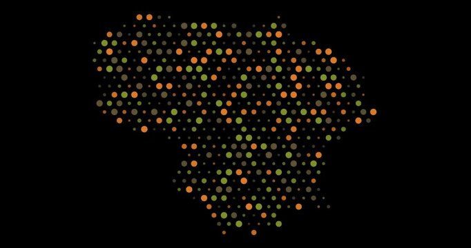 Abstract Dot Matrix Lithuania Map