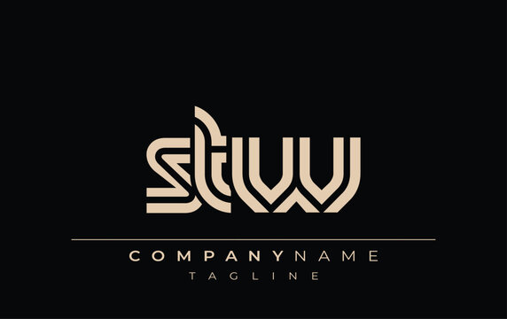 STW Creative Unique Modern Letter Logo Design. Stylized logo featuring a unique letter design, presenting abstract minimalist aesthetics and modern appeal.