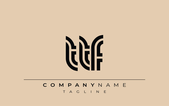TTF Creative Unique Modern Letter Logo Design. Stylized logo featuring a unique letter design, presenting abstract minimalist aesthetics and modern appeal.