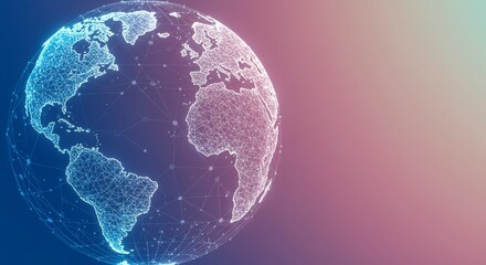 Obraz premium Global network; digital Earth