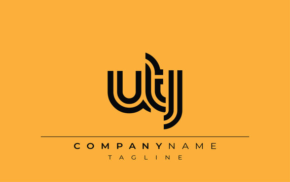 UTJ Creative Unique Modern Letter Logo Design. Stylized logo featuring a unique letter design, presenting abstract minimalist aesthetics and modern appeal.
