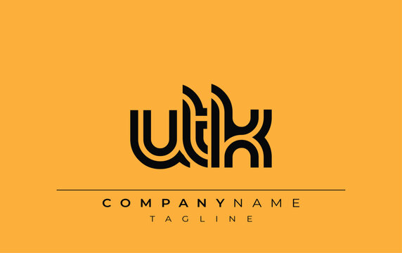 UTK Creative Unique Modern Letter Logo Design. Stylized logo featuring a unique letter design, presenting abstract minimalist aesthetics and modern appeal.